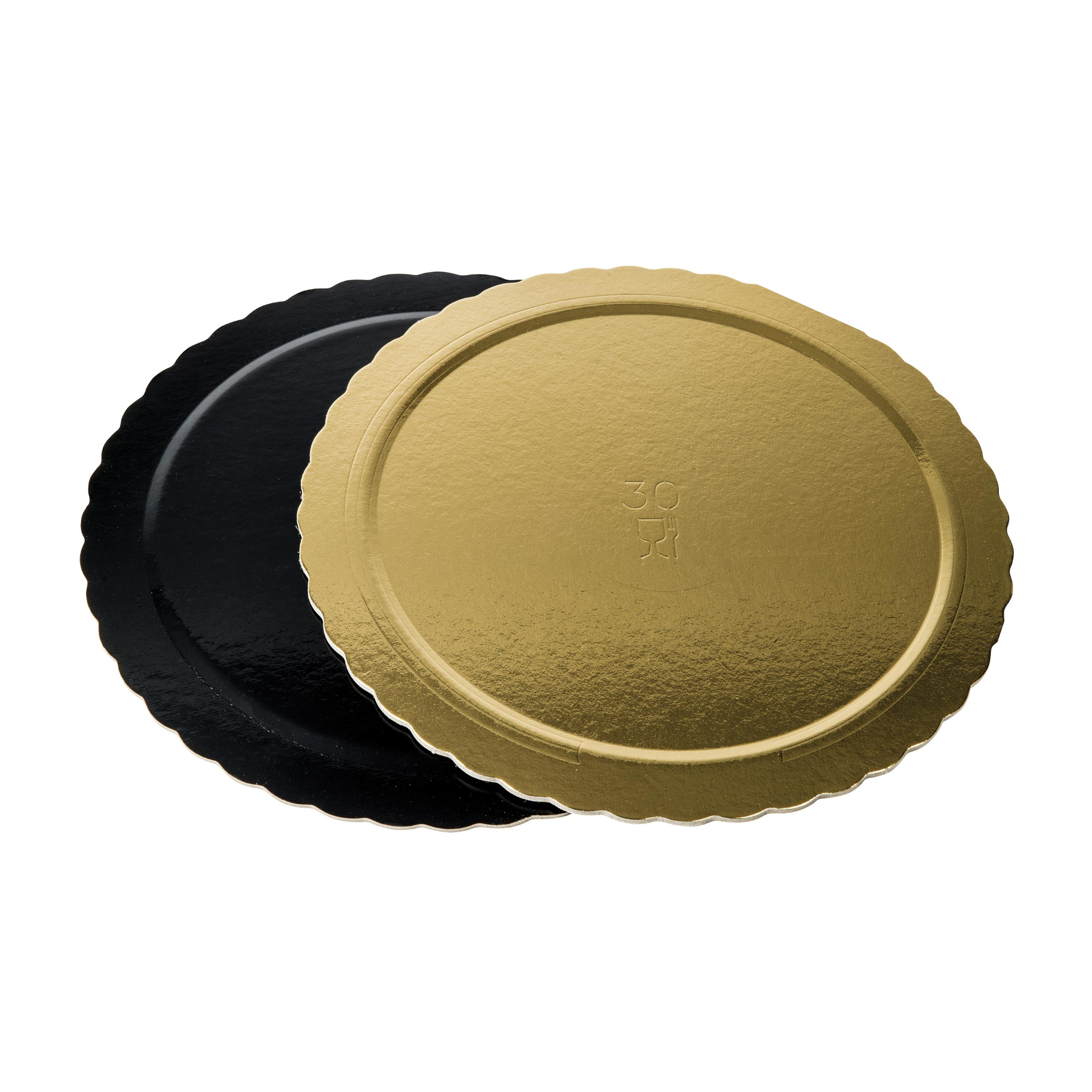 Dischi sottotorta kappati oro/nero 44cm pacchetto da 10kg