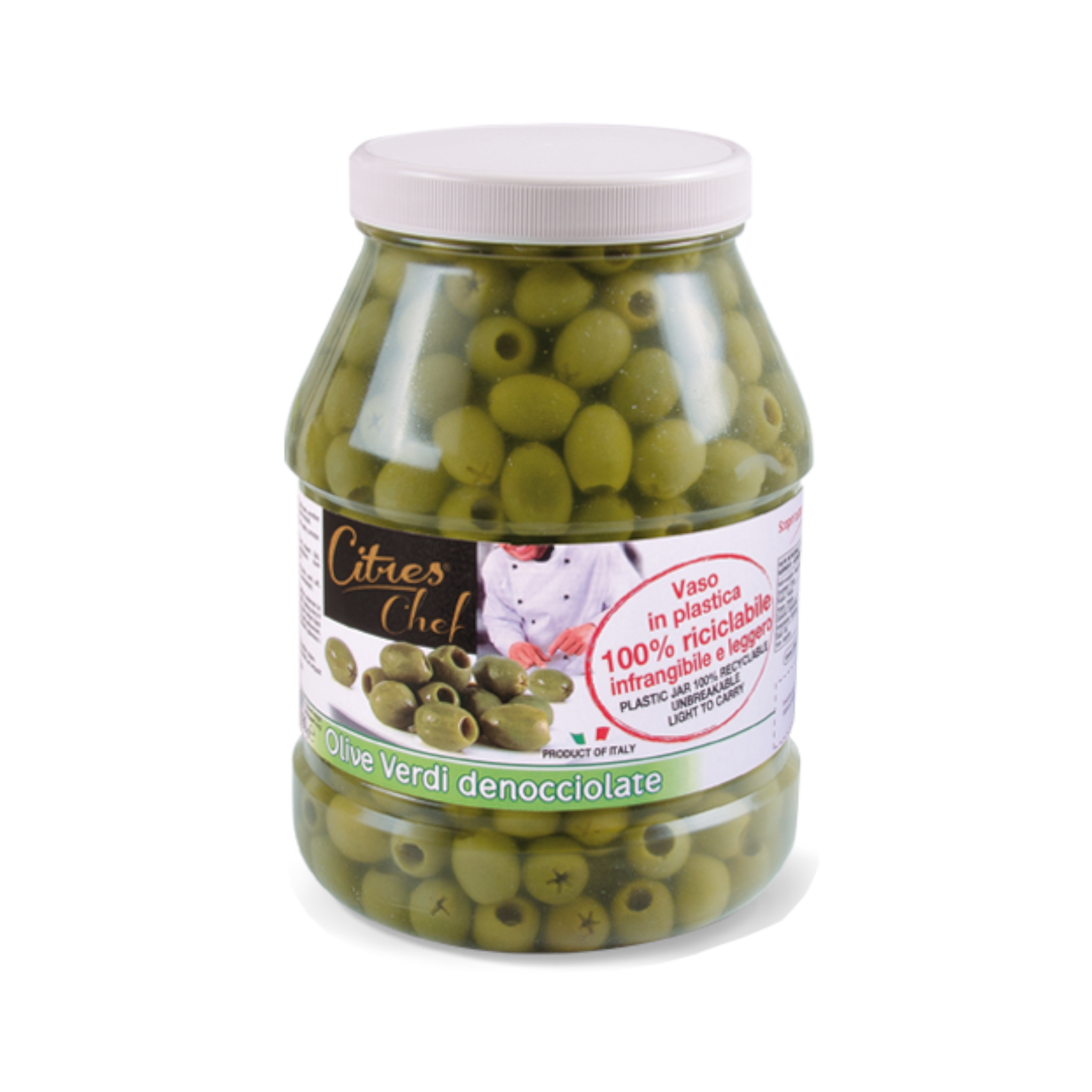 Olive verdi snocciolate salate barattolo da 2,3kg