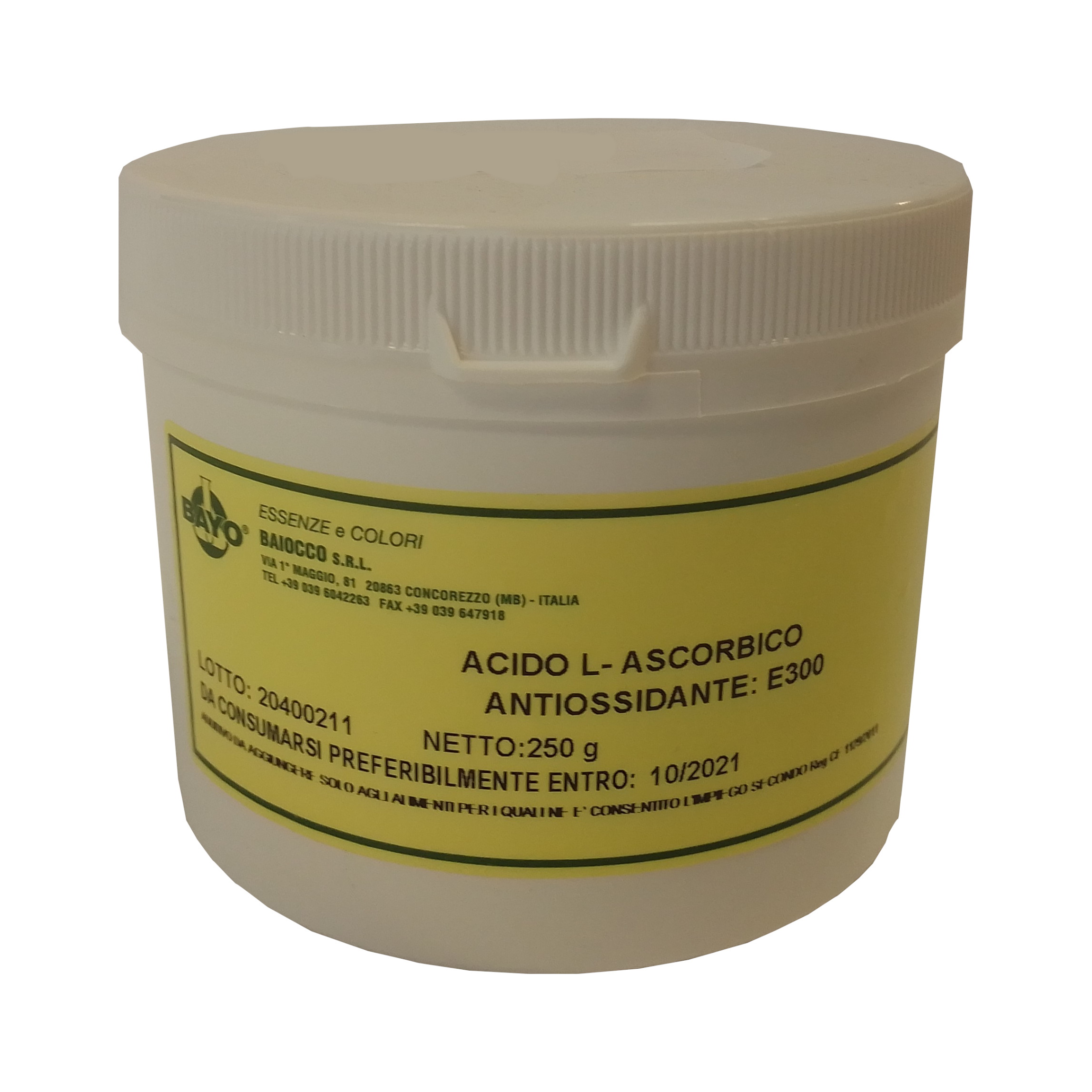 Acido L-ascorbico antiossidante E300 barattolo da 250g
