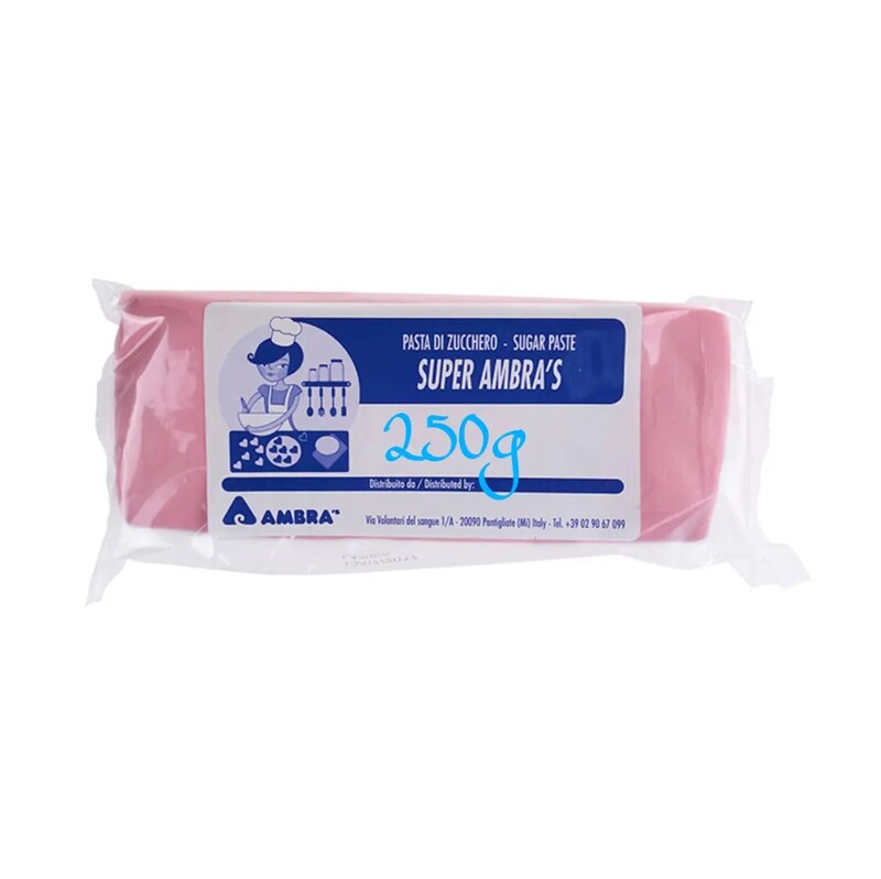 Pasta di zucchero rosa in panetto da 250gr
